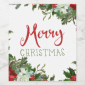 メリークリスマスの緑 ワインラベル (シングルラベル)