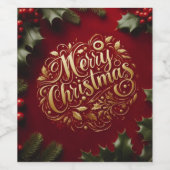 メリークリスマスの緑 ワインラベル (シングルラベル)