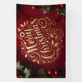 メリークリスマスの緑 横断幕 (縦)