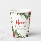 メリークリスマスの緑 紙コップ (裏面)