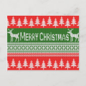 メリークリスマスの編み模様 シーズンポストカード (正面)