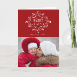 メリークリスマスの群葉のDecoの休日の写真カード シーズンカード