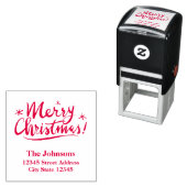 メリークリスマスの自己インクで赤いインクのスタンプ セルフインキングスタンプ (インサイチュ)