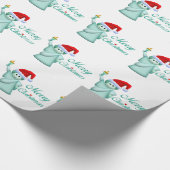 メリークリスマスの自由の女神 ラッピングペーパー (角)