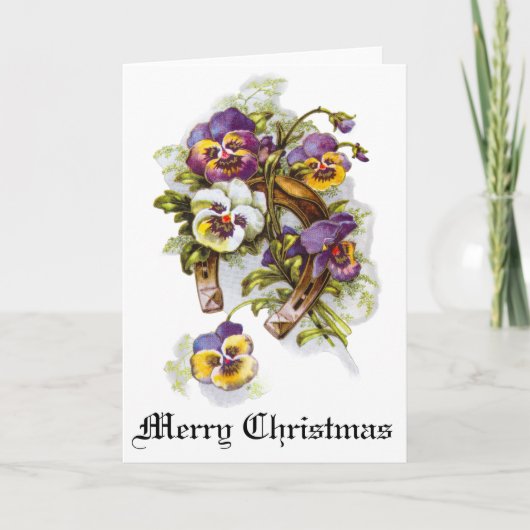 メリークリスマスの花模様 シーズンカード (正面)
