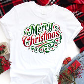 メリークリスマスの華やかなタイポグラフィ トライブレンドＴシャツ