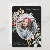 メリークリスマスの葉付き花束の写真 シーズンカード (正面)