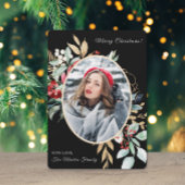 メリークリスマスの葉付き花束の写真 シーズンカード