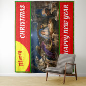 メリークリスマスの装飾の壁と窓タペストリー タペストリー (インサイチュ)