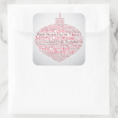 メリークリスマスの言葉で作られたバウブル スクエアシール (バッグ)