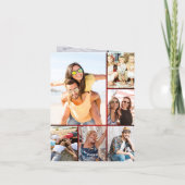 メリークリスマスの赤い弓の写真カード年レビュー シーズンカード (裏面)