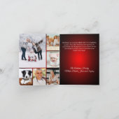 メリークリスマスの赤い弓の写真カード年レビュー シーズンカード (内部)