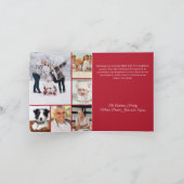 メリークリスマスの赤い弓の写真グリッド年レビュー シーズンカード (内部)