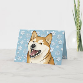 メリークリスマスの赤い柴犬のカスタマイズ可能なカード シーズンカード