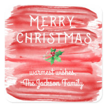 メリークリスマスの赤い水彩画のヒイラギのカスタム