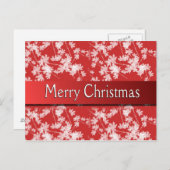 メリークリスマスの赤い花の郵便はがき シーズンポストカード (正面/裏面)