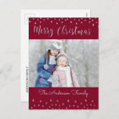 メリークリスマスの赤く、銀ぱくは写真を主演します シーズンポストカード (正面/裏面)