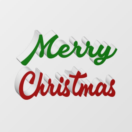 メリークリスマスの赤と緑のスクリプト ウィンドウサイン (シート)