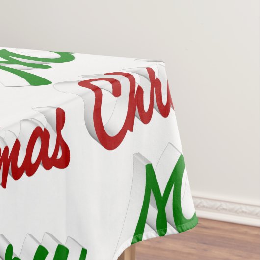 メリークリスマスの赤と緑のスクリプト テーブルクロス (インサイチュ)
