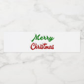 メリークリスマスの赤と緑のスクリプト ペットボトルラベル (シングルラベル)