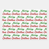 メリークリスマスの赤と緑のスクリプト ラッピングペーパーシート (正面2)