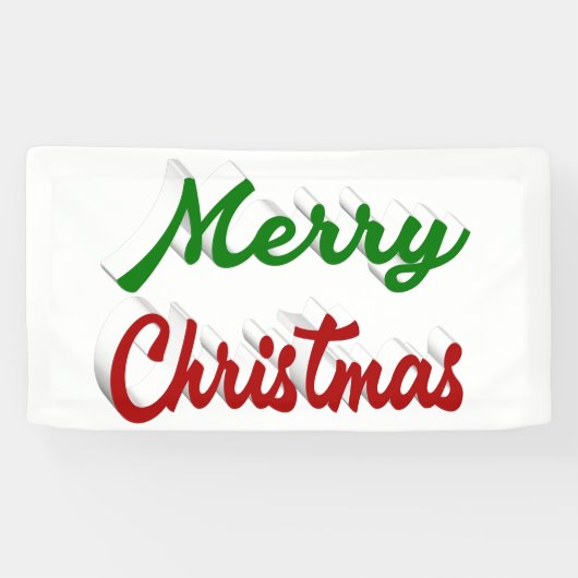 メリークリスマスの赤と緑のスクリプト 横断幕 (横)