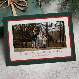 メリークリスマスの赤と緑のフレーム写真 シーズンカード
