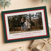 メリークリスマスの赤と緑のフレーム写真 シーズンカード