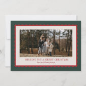 メリークリスマスの赤と緑のフレーム写真 シーズンカード (正面)