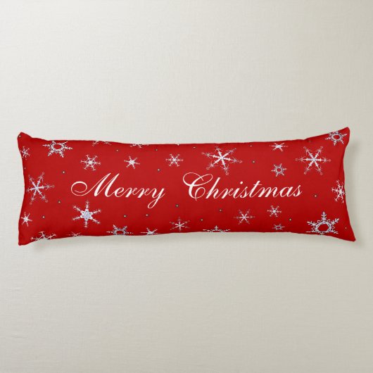 メリークリスマスの赤の雪片 ボディピロー (裏面)
