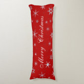 メリークリスマスの赤の雪片 ボディピロー (正面縦)