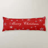 メリークリスマスの赤の雪片 ボディピロー (正面)