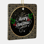 メリークリスマスの輝きとグリッター セラミックオーナメント (右)