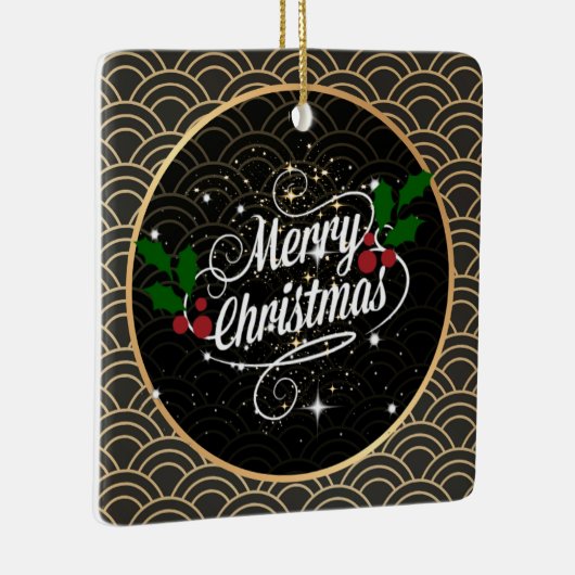 メリークリスマスの輝きとグリッター セラミックオーナメント (右)