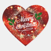 メリークリスマスの輝きと輝きハートシール ハートシール (正面)