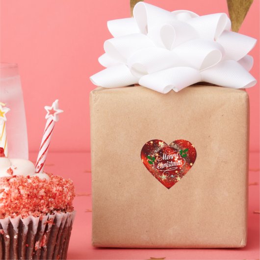 メリークリスマスの輝きと輝きハートシール ハートシール (パーティー)