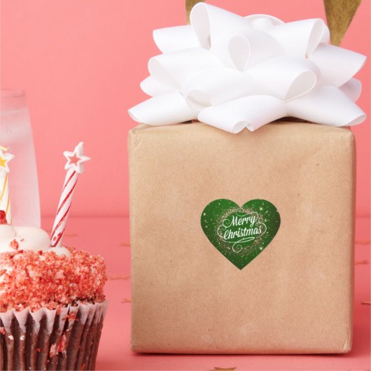 メリークリスマスの輝きと輝きハートシール ハートシール (パーティー)