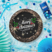 メリークリスマスの輝き、グリッター、輝き ペーパープレート (パーティー)