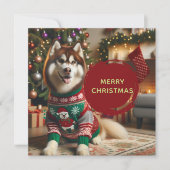 メリークリスマスの追加で最大4枚の写真グリーティングカード カード (正面)