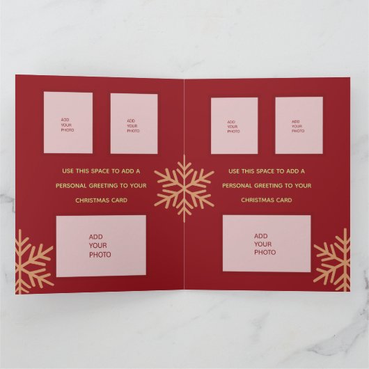 メリークリスマスの追加7枚までの写真グリーティングカード カード (内部)