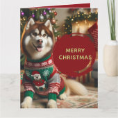 メリークリスマスの追加7枚までの写真グリーティングカード カード (正面)