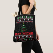 メリークリスマスの醜いクリスマスセーター トートバッグ (クローズアップ)