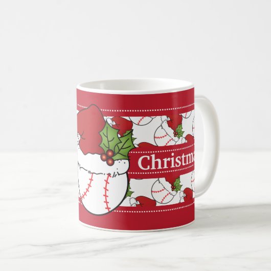 メリークリスマスの野球 コーヒーマグカップ (正面右)