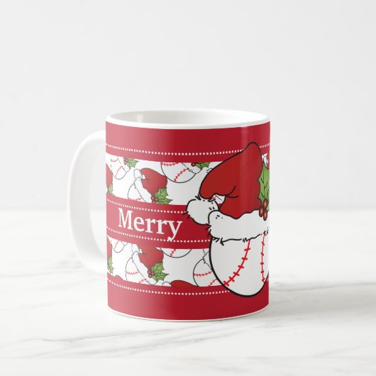 メリークリスマスの野球 コーヒーマグカップ (正面左)
