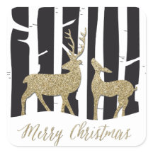 メリークリスマスの金ゴールドが輝くデアシール