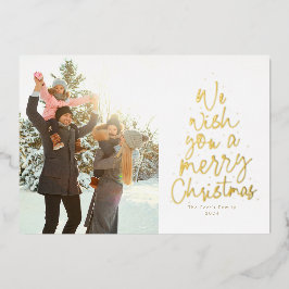 メリークリスマスの金ゴールド1枚の写真 箔シーズンカード