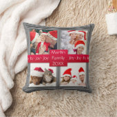 メリークリスマスの銀の写真のコラージュ|のカスタム クッション (ブランケット)
