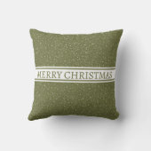 メリークリスマスの降雪パターンのグリーンホリデー クッション (裏面)