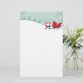 メリークリスマスの降雪 + サンタのそりの文房具 便箋 (スタンド正面)
