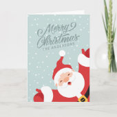 メリークリスマスの陽気なサンタ |グリーティングカード カード (正面)